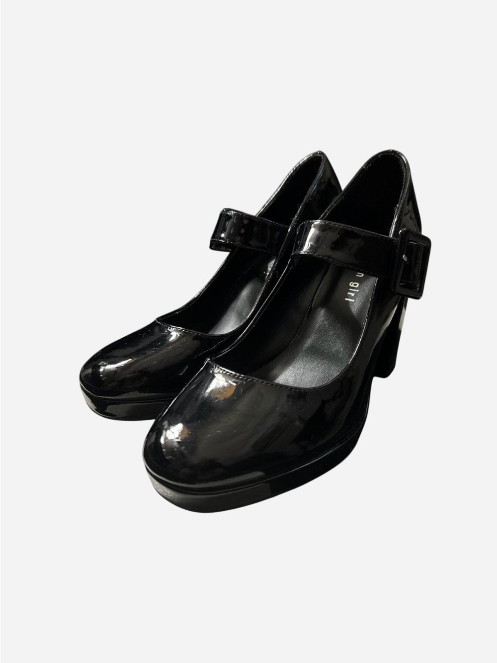 Madden Girl Black Patent Mary Jane Block Heels